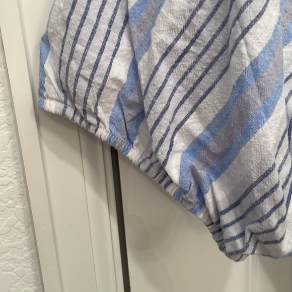 Free Assembly XXXL Blue & White Striped Casual Dress - Picture 6 of 11